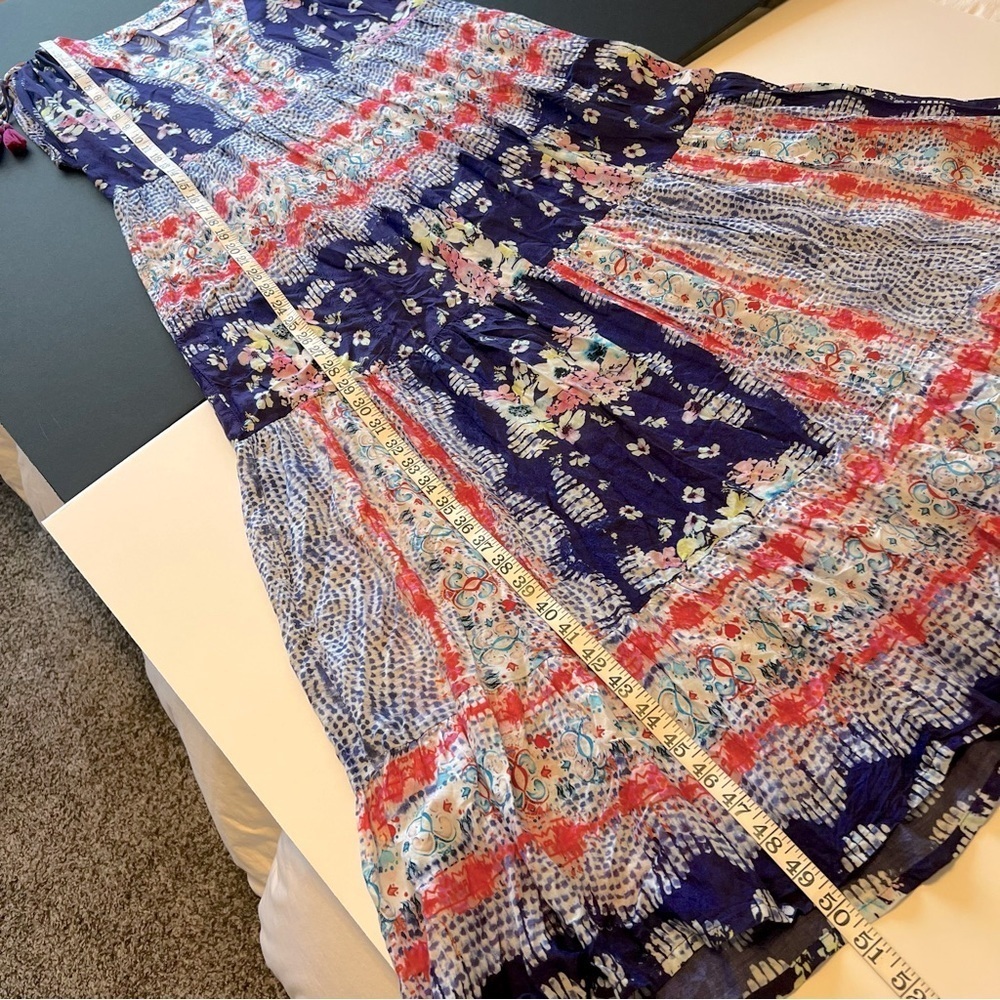 LulaSoul bohemian maxi dress cover-up, sheer, colorful sun dress, XS oversized - Picture 6 of 11